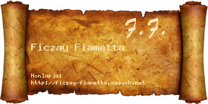 Ficzay Fiametta névjegykártya